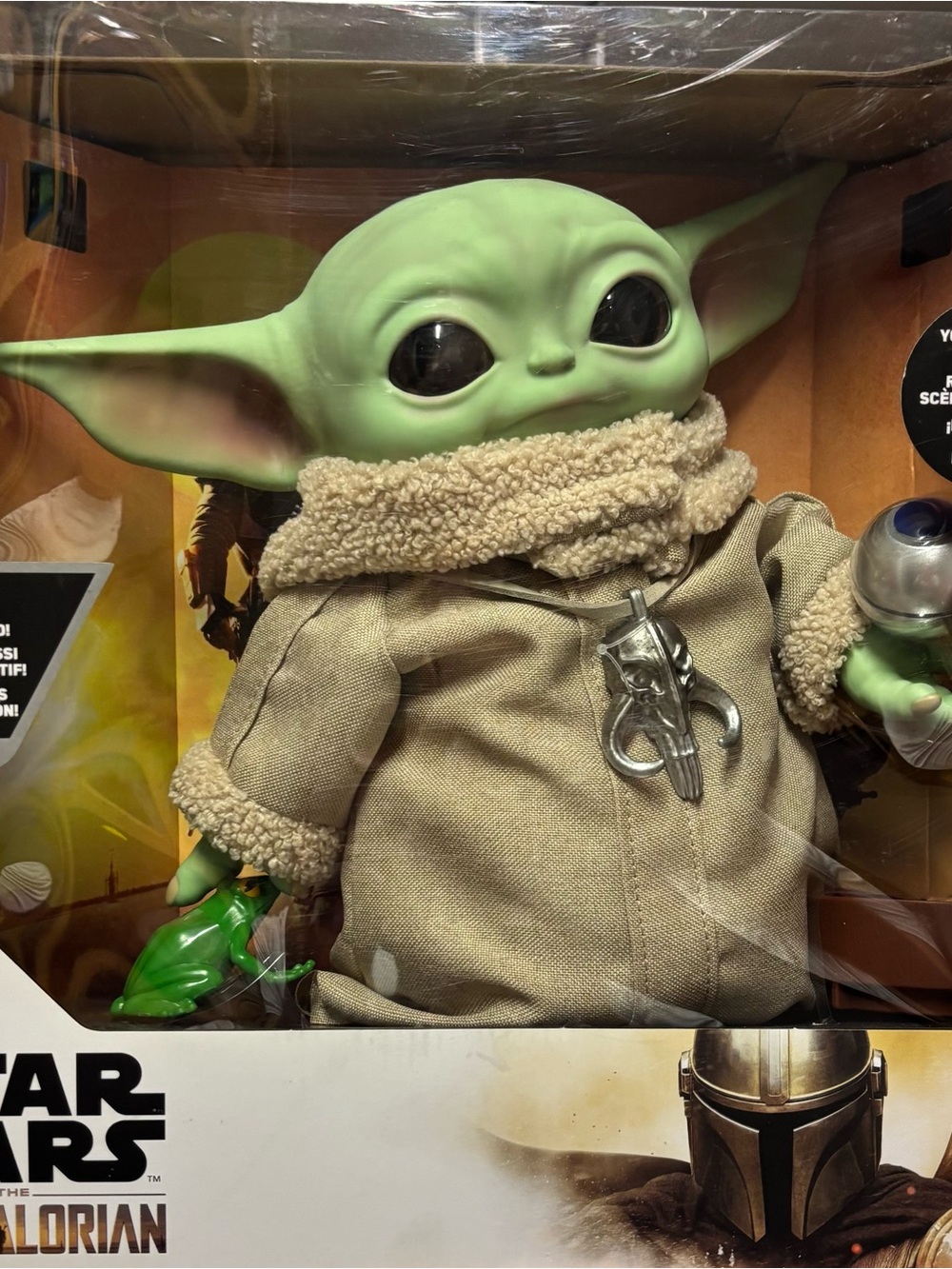 Star Wars Grogu Plush Doll with Tan Coat and Green Head
